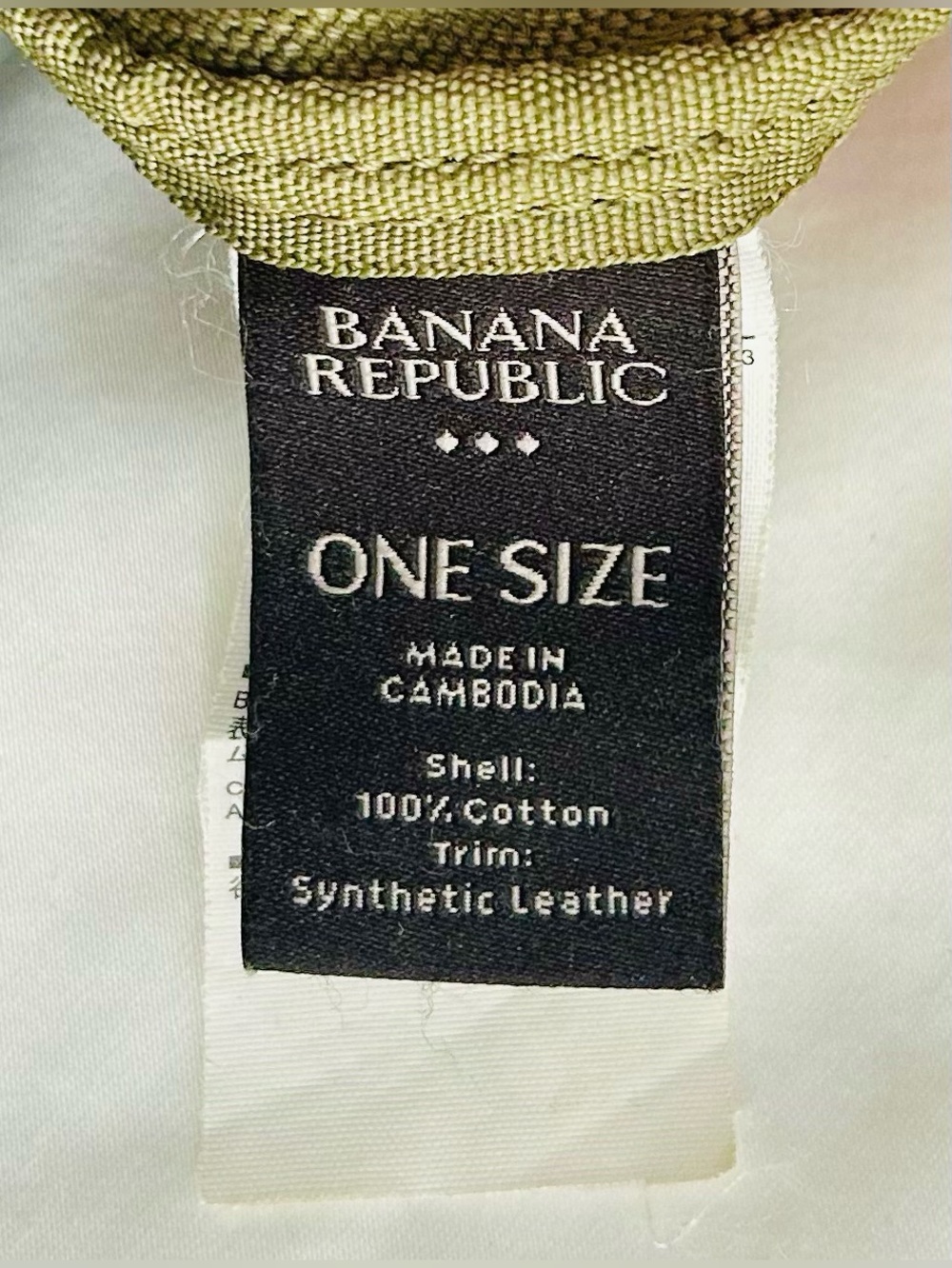 Banana Republic Army Green Canvas Tote with Black Faux Leather Straps - Picture 4 of 13